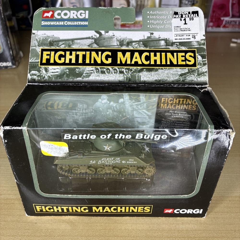 Corgi Fighting Machines Diecast M4 Sherman Tank 37th Tank Battalion CS90156 New